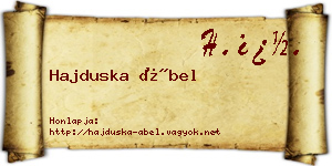 Hajduska Ábel névjegykártya